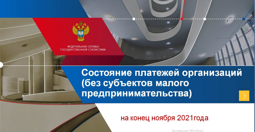 Состояние платежей организаций (без субъектов малого предпринимательства) на конец ноября 2021 года