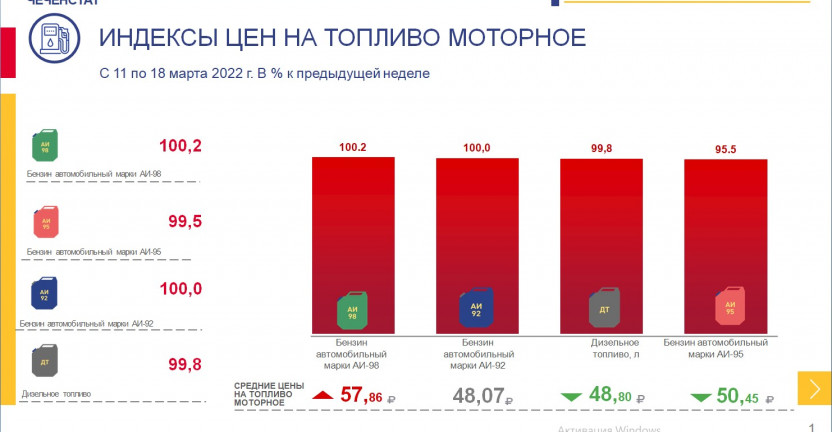 Индексы цен на топливо моторное (с 11 по 18 марта 2022 г. )